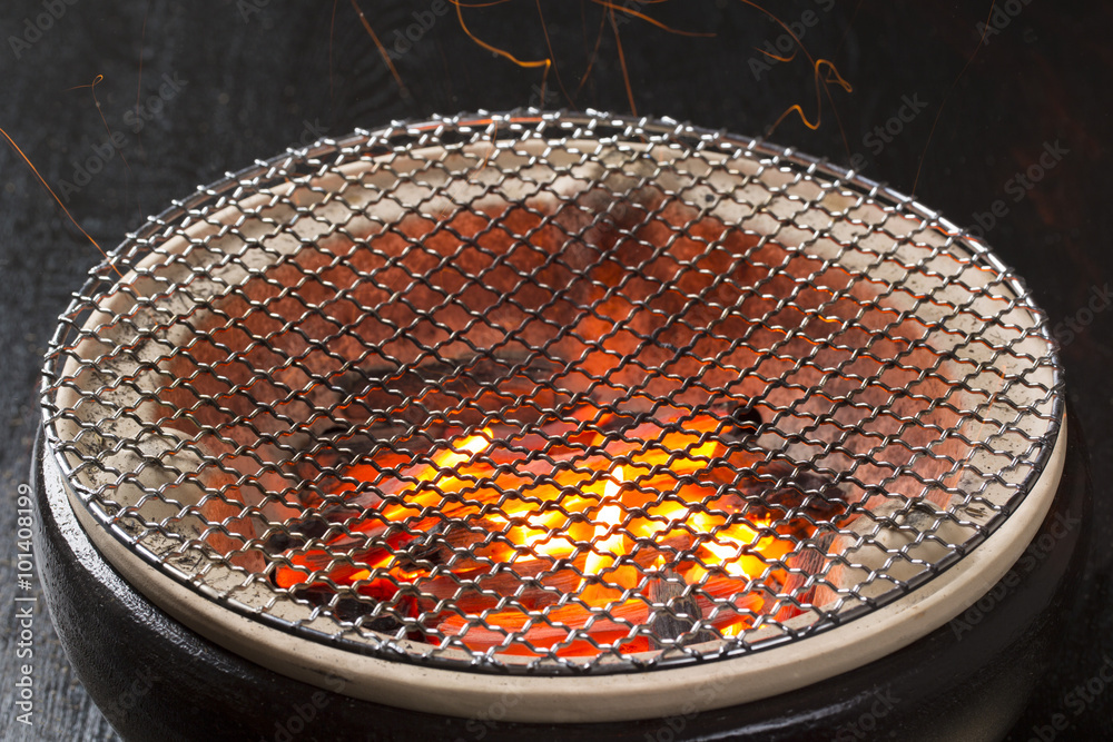 七輪の炭火焼き